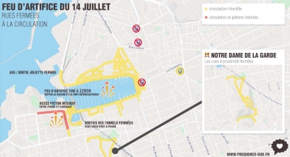 Feu d'artifice du 14 juillet à Marseille : le détail des rues fermées à la circulation