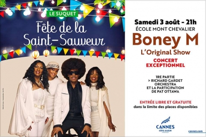 Concert gratuit de Boney M à Cannes ce samedi 3 août