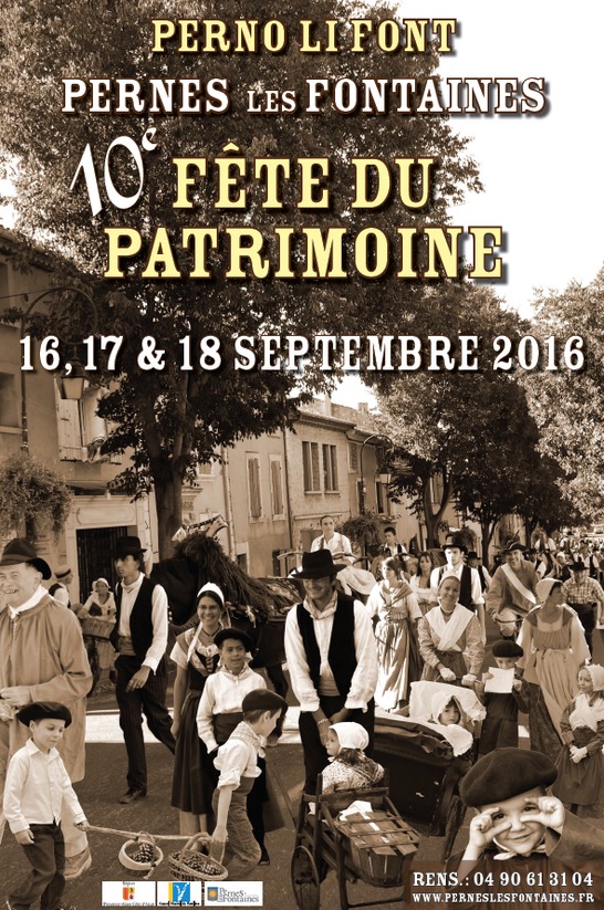 Fête Du Patrimoine - Du 17/09/2016 Au 18/09/2016 - Pernes-les-Fontaines ...