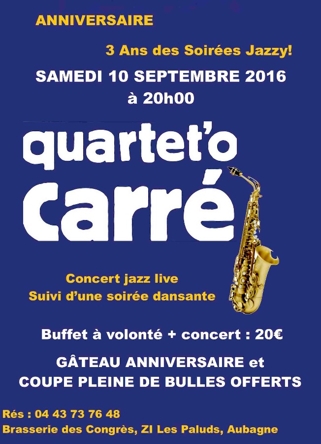 Quartet O Carre Soiree Dansante Jazz Aubagne 10 09 16 Aubagne Frequence Sud Fr