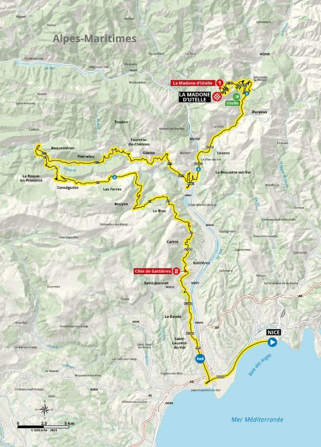 ParisNice 2024 Découvrez le parcours de l'étape 7 modifié en raison